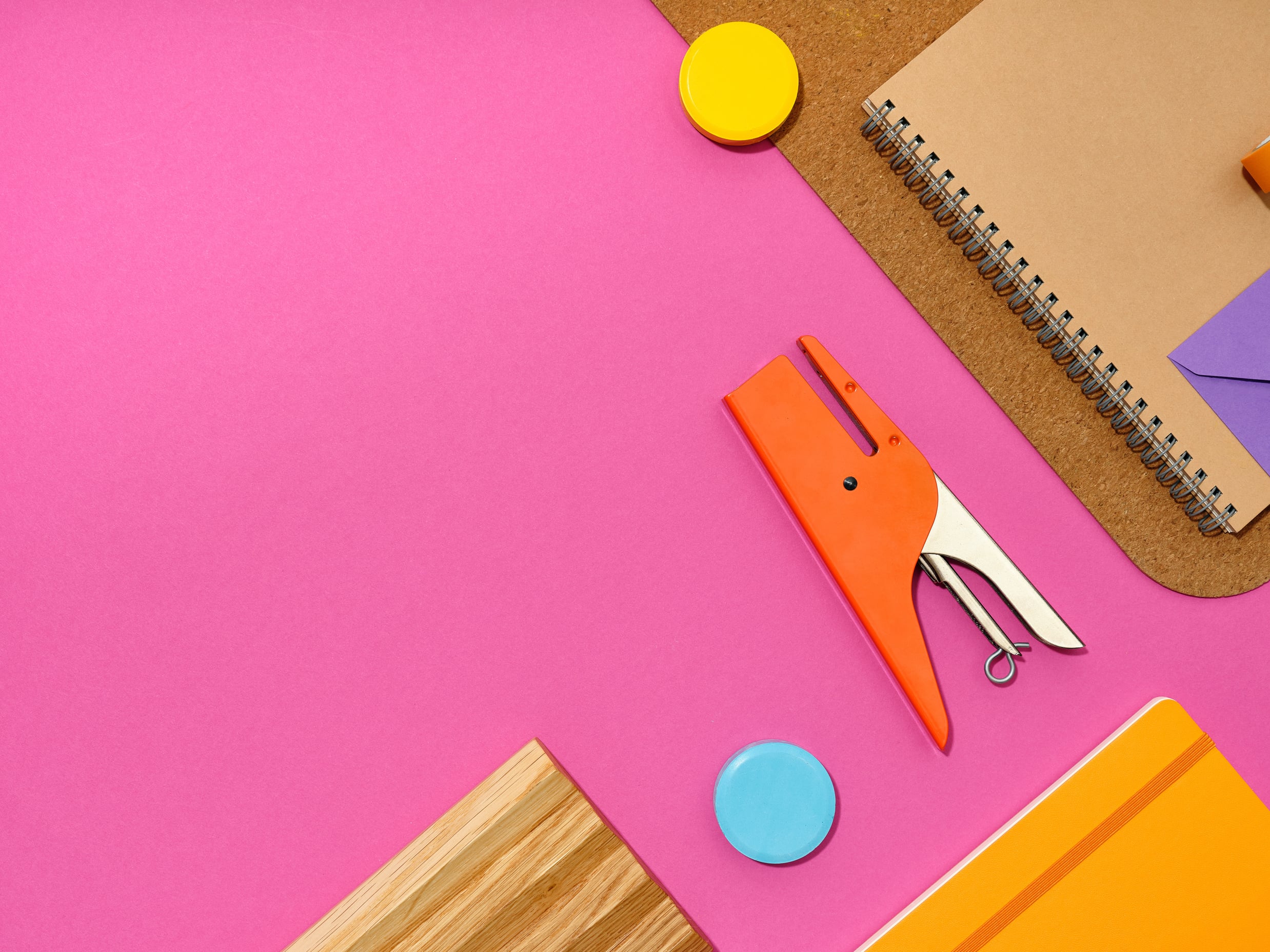 Work Backgrounds Bright Geometry Colorful Stationery Flatlay